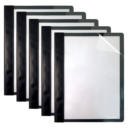 BETTER OFFICE PRODUCTS Clear Front Report Covers, Letter Size, Poly Back Cover, with Fasteners, Black, 25PK 36025